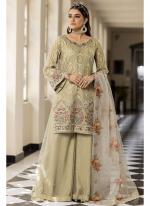 Georgette Dusty Pista  Festival Wear Embroidery Work Pakistani Suit